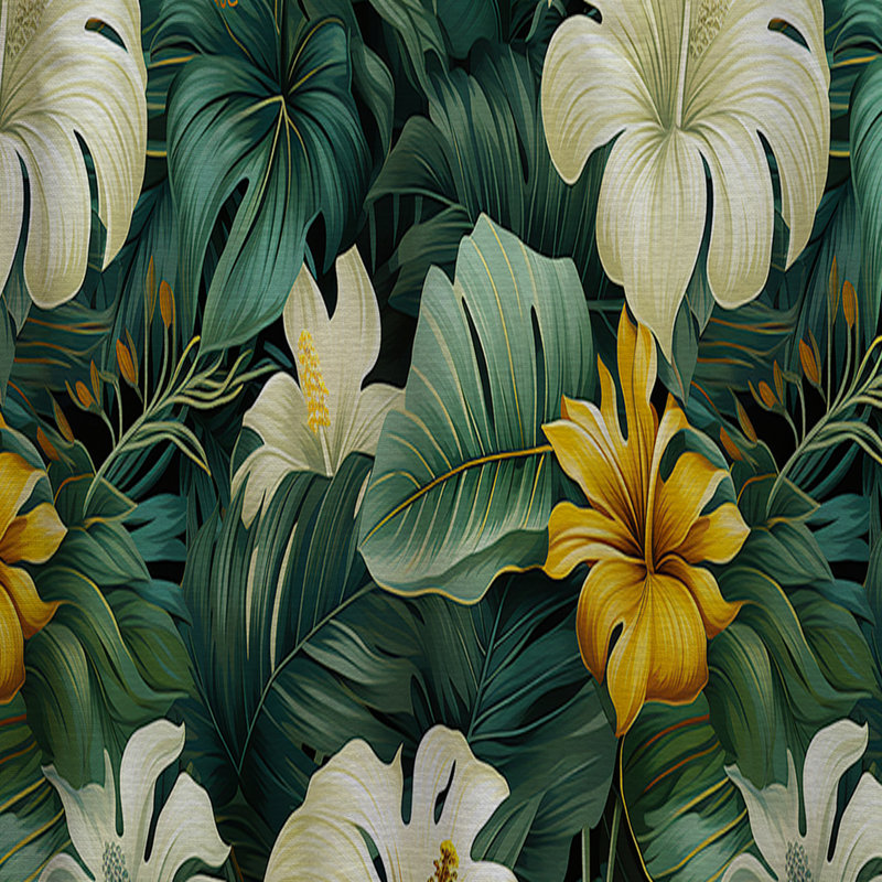 Monstera Elegance Motif tropical III - Rideau tropical - Velours obscurcissant - 1 panneau, L 52 po x L 108 po