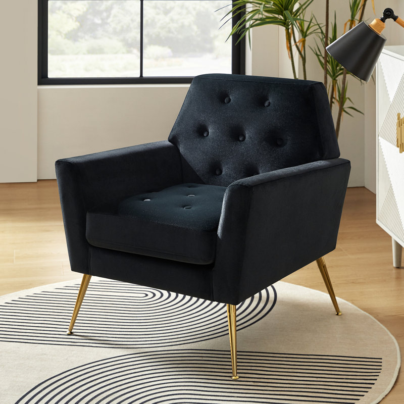 Chaise d'appoint Thaddeus, Velours noir