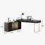 180.3Cm W L-Shaped Executive Desk with Cabinet