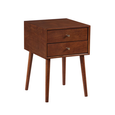 Koushirou 2 - Drawer Solid Wood Nightstand in Brown -  Ivy Bronx, C14F766F37874510AE3C98AAF56E0B63