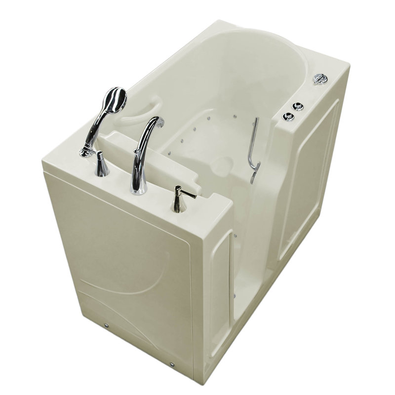 Prairie 45.8" x 26" Walk in Air Bathtub, Biscuit, Left