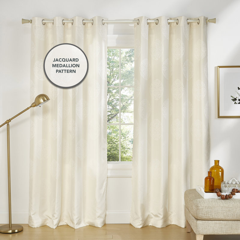 Akola Semi Sheer Curtain Pair, 54" W x 96" L