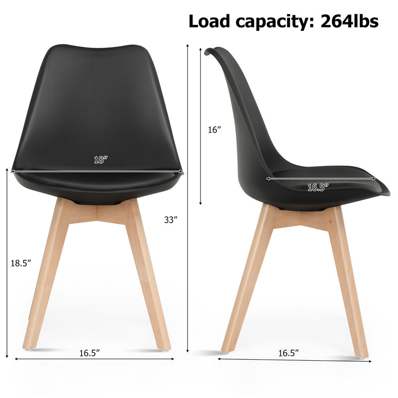 Biggins 18.5'' H Faux Leather Upholstered Side Chair, Black