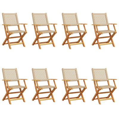 10-3 Wicker/Rattan Garden Chair With Cushion Folding Chair Set