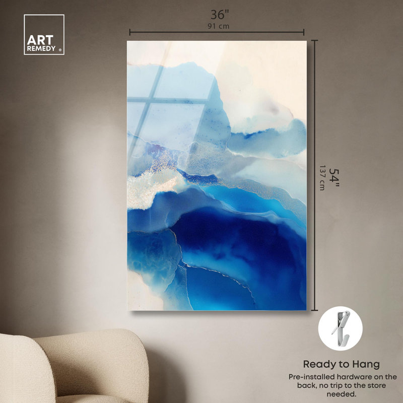 «Water Diptych II», impression acrylique sur bois par Art Remedy, H 54 po x l 36 po