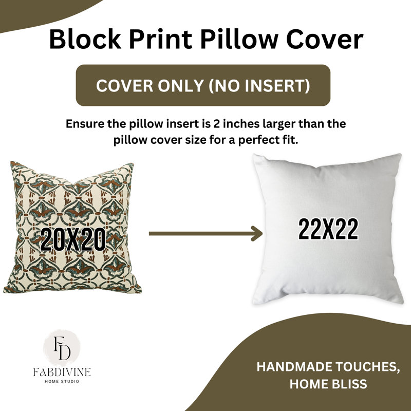 Housse de coussin en coton Floral, H 14 po x l 14 po