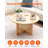 Rattan Coffee Table, 33 in Modern Boho Circular Storage Coffee Table with Natural Wood Legs, Round Rattan Woven Wood Coffee Table with Rubber Wood Top, Bedroom & Small Spaces, Designed for Living Room