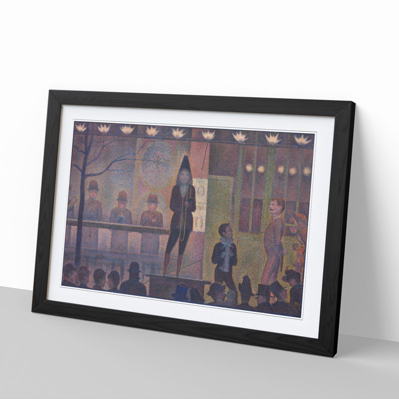 Circus Sideshow by Georges Seurat - Picture Frame Painting, Black Framed, 48cm H x 65cm W x 2cm D