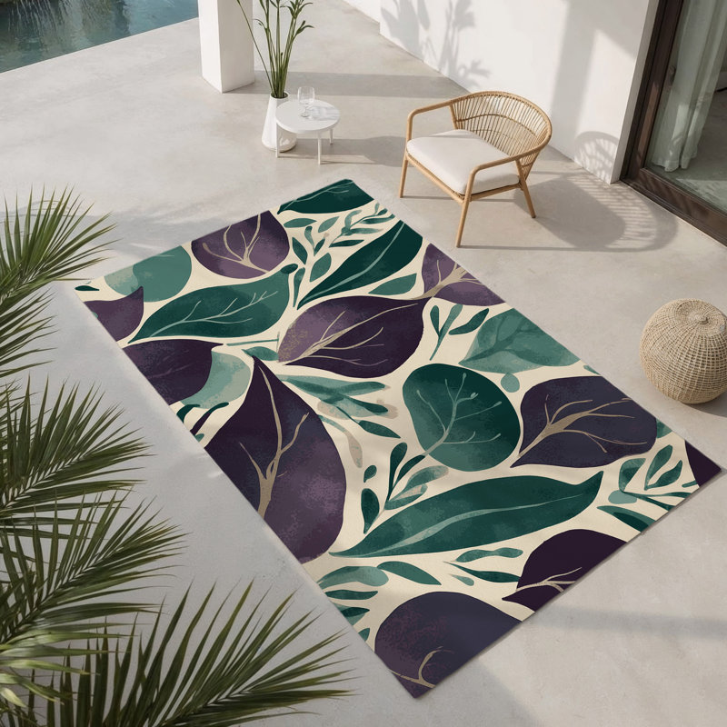 Celestial Sprouts Indoor And Outdoor Area Rug, Rectangle 3' x 5'