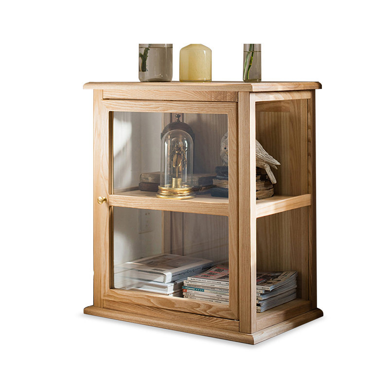 Burlywood Solid Wood+Tempered Glass Display Cases