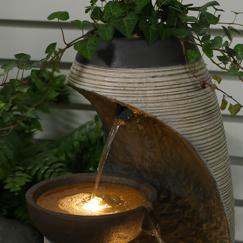 Handcrafted Floor Fountain with Lights