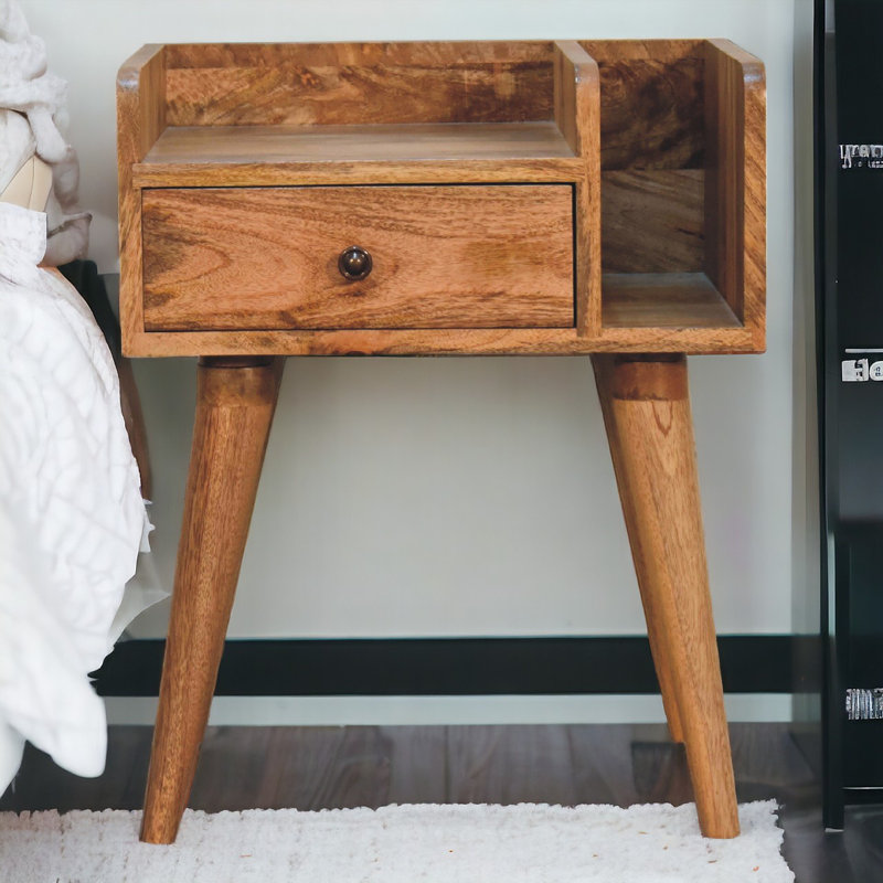 Glenhaven 45cm W Solid Wood Bedside Table