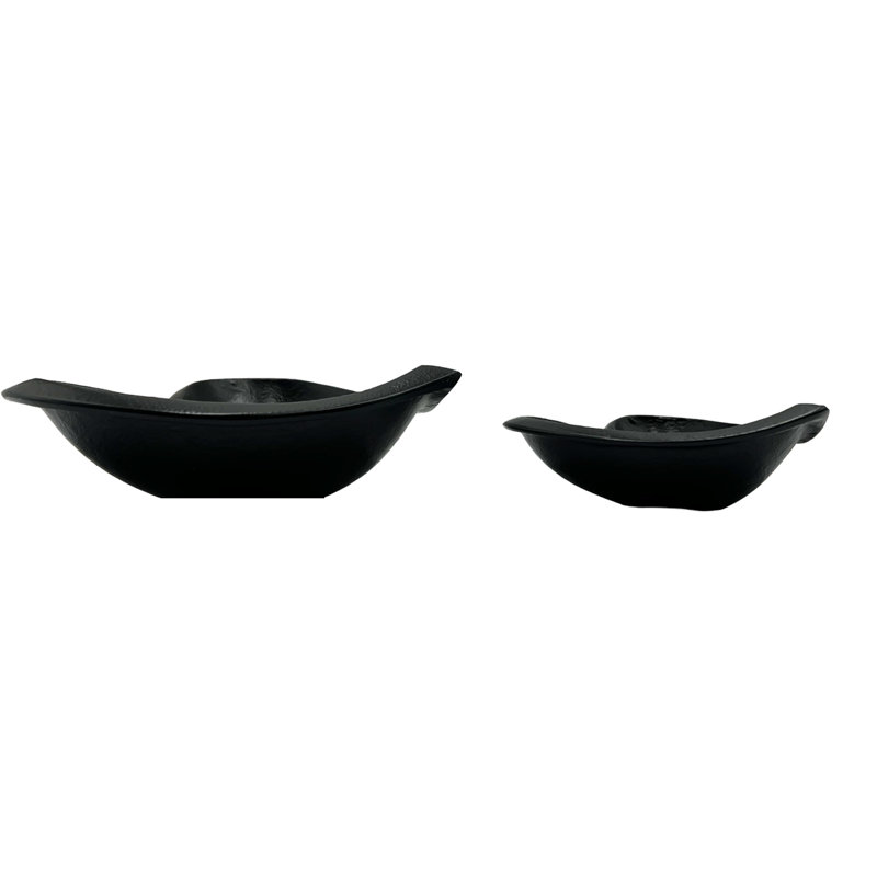 Ensemble de 2 bols décoratifs en forme de cœur en aluminium fabriqués à la main Ardit, Noir