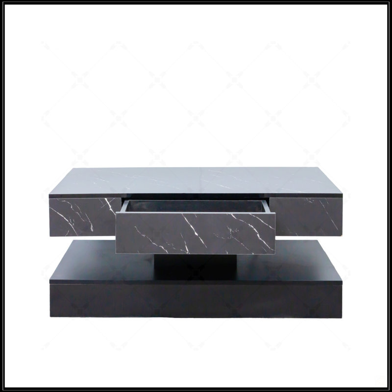 16.93In High LED Coffee Table, Black