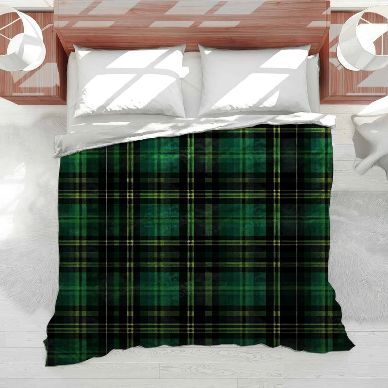 Édredon en mélange de coton tartan Blend, Très grand édredon