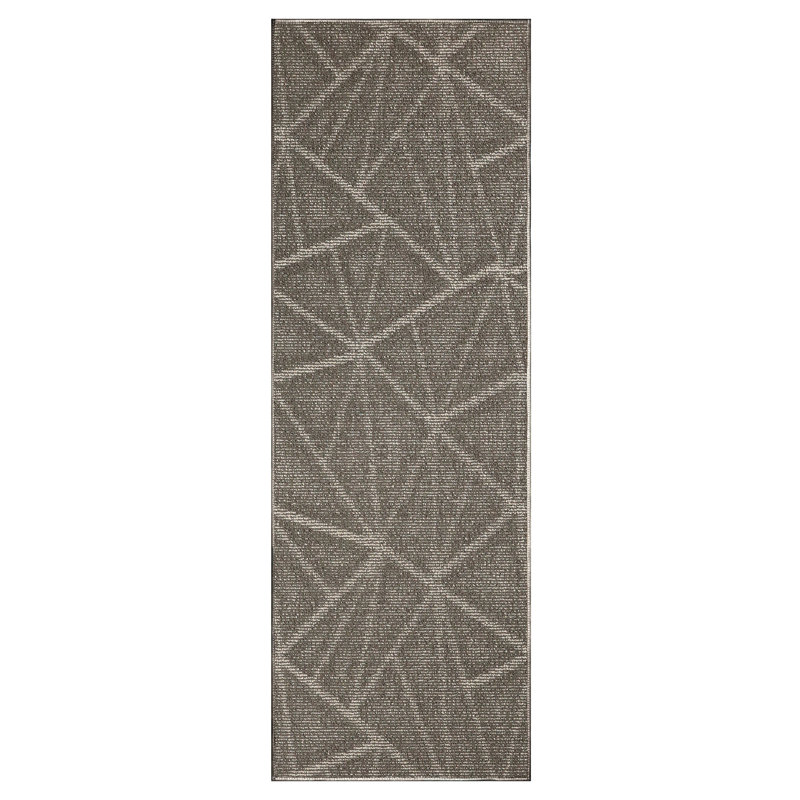 Didonato Geometric Neutral Area Rug, Runner 3' x 10'