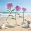 Ensemble de 3 grandes fleurs artificielles autoportantes pour la décoration de mariages et de fêtes.-135777710