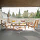 Brunswick Teak 5 - Person Patio Conversation Sets with Cushions