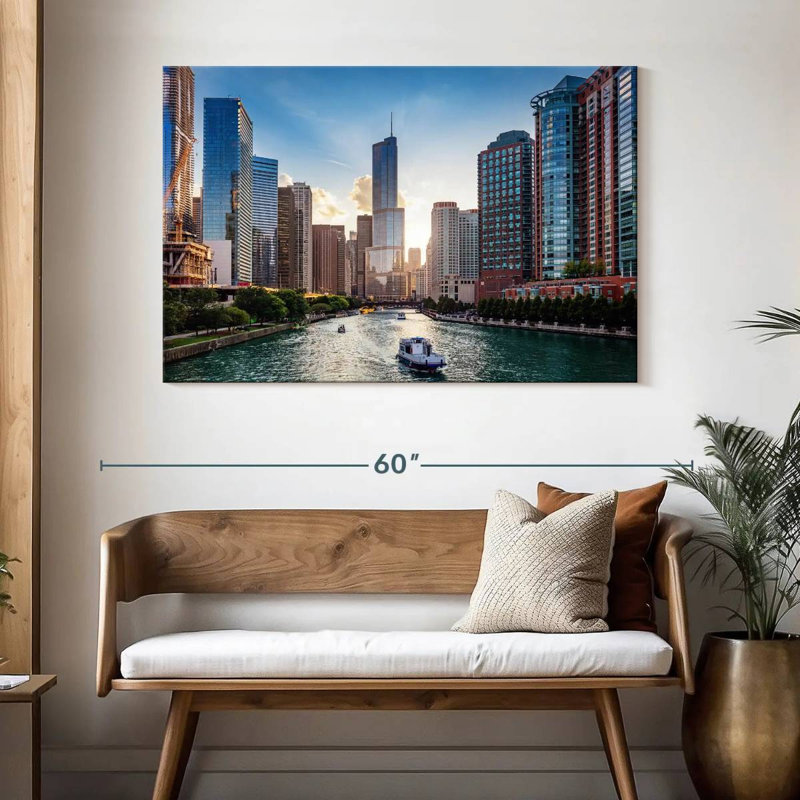 Sireci Chicago Riverscape, 32" H x 48" W