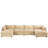 U Shape 4 Seater Deep Seat Sofa With 2 Movable Ottomans, Chenille Fabric, And Storage Pull-Out Drawers-659992983