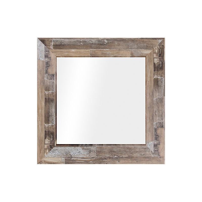 Javeria Wood Flat Wall Mirror, 86cm H x 60cm W, Brown