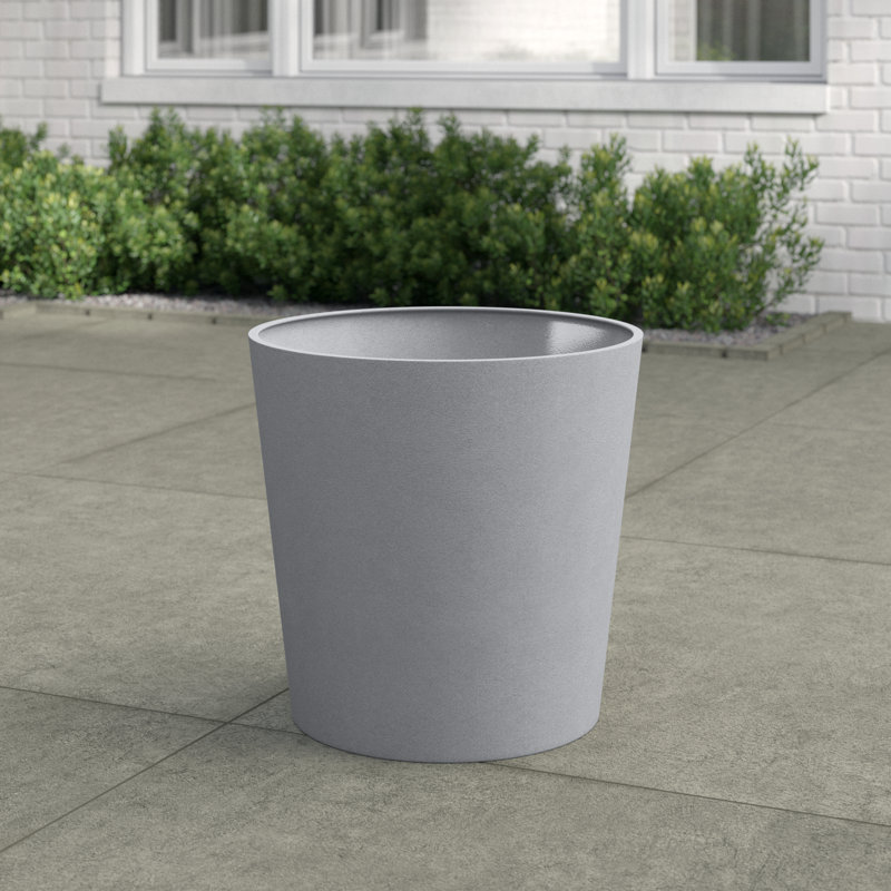 Vrej Fibreglass Planter, Medium, Aluminium