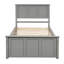 Lit plateforme simple avec lit gigogne gris Space - Construction réglable en bois massif-121022368