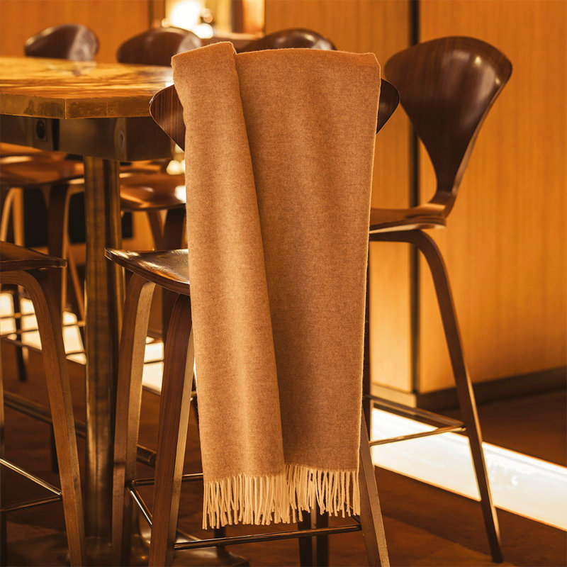 Club Knitted Throw Blanket, Natural