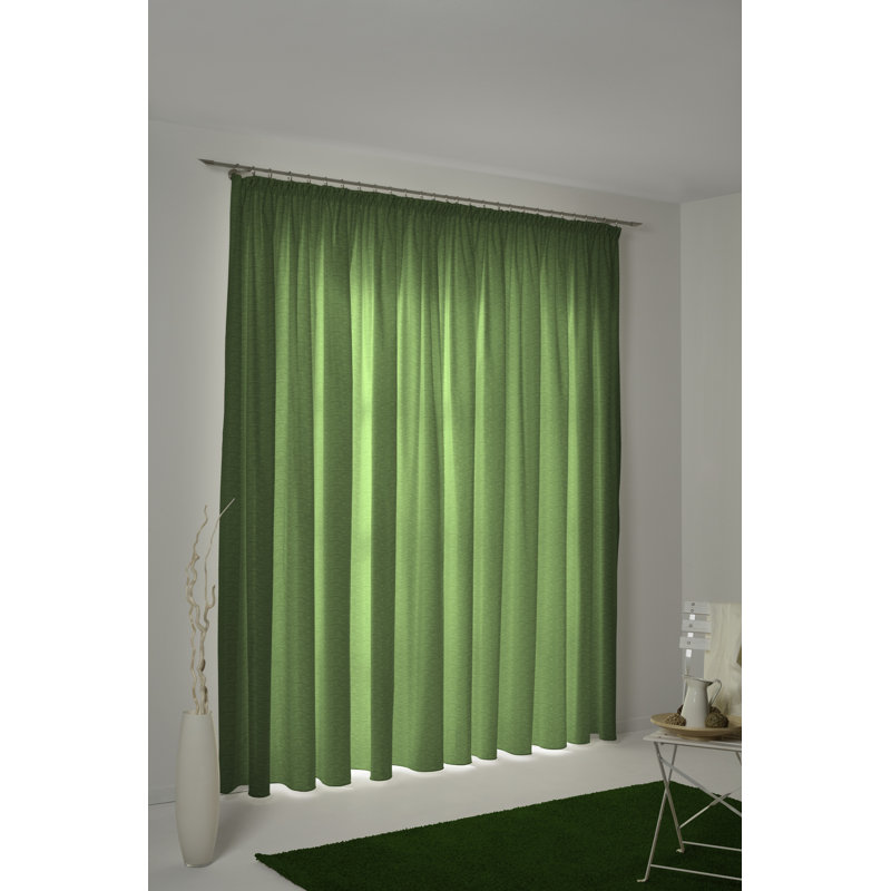 Beloit Pinch Pleat Room Darkening Curtain, 270cm Width x 245cm Drop, Dark green