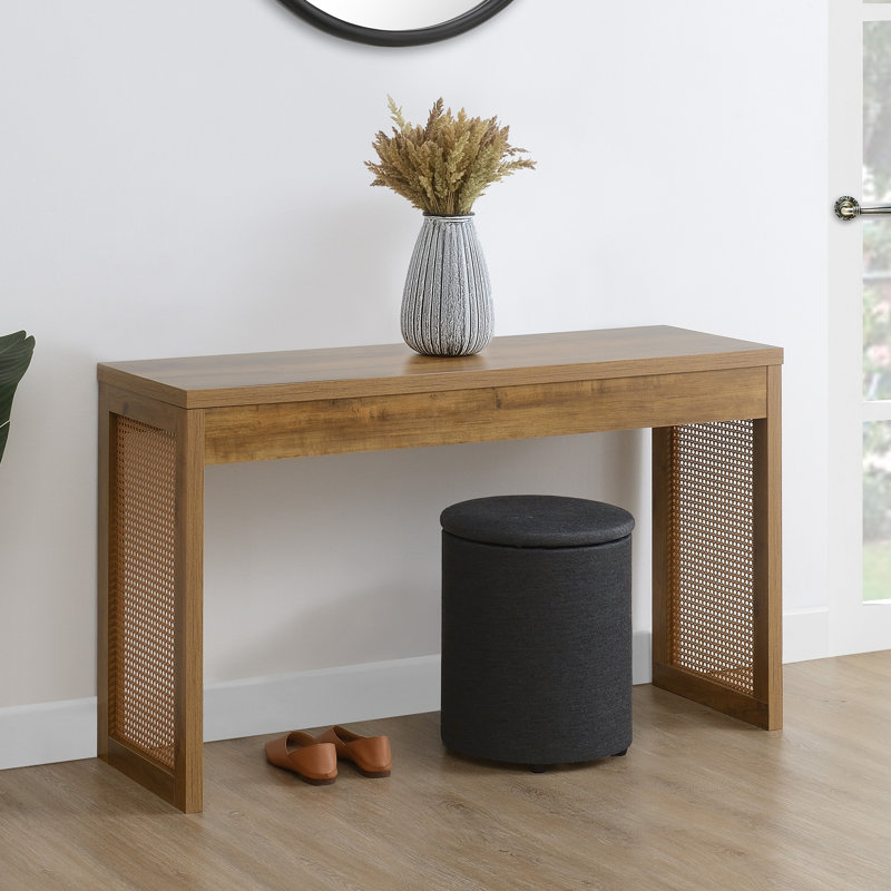 Brandasia Weave Hall Console Table/Desk, Brown Autumn Haze