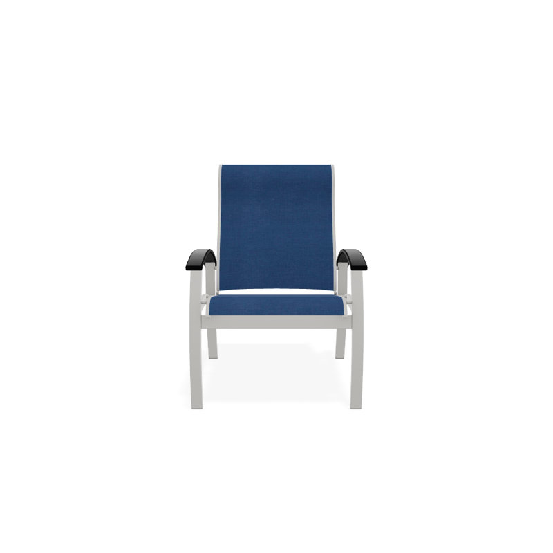 Chaise de patio Askar, Cobalt 35D Sunbrella®, Noir, Neige texturée