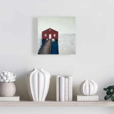 Toile pour salle de bain Coastal - Hangar à bateaux | Art mural Home Decor