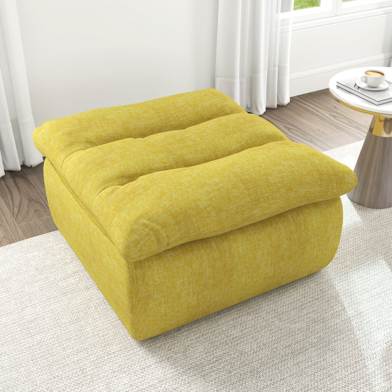 Moises Modern Comfy Floor Ottoman, Blue