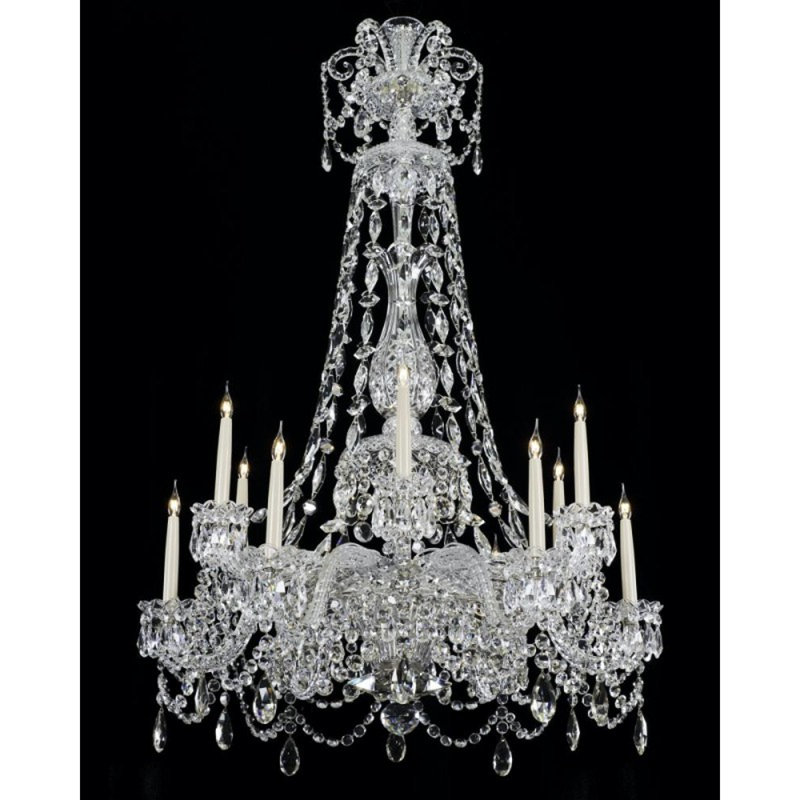 Lustre suspendu traditionnel de style victorien, H 36 po x l 22 po x P 22 po, Acier noirci, Clair