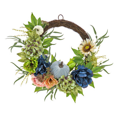 Floral Decorated Harvest Wreath