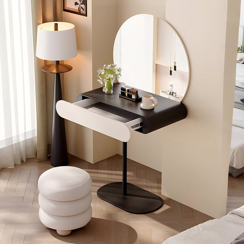 23.62"Minimalist White Compact Solid Wood Vanity Table