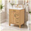 Meuble-lavabo de salle de bain moderne en bois massif 24 po avec rangement à fermeture en douceur-133705711