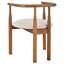 Chaise d'appoint rembourrée en polyester, ensemble de 2, brun classique, style Mid-Century