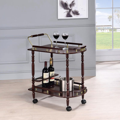 Chariot majestueux à 2 tablettes en laiton pour une salle à manger élégante et sophistiquée