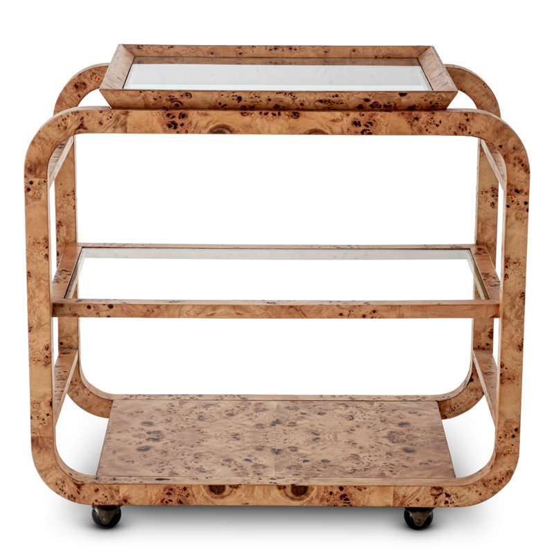 Trolley Mayfair Light Brown Mappa Burl Veneer, Light Brown