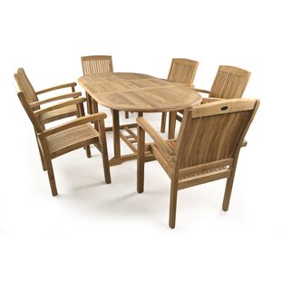 Oval 6 - Person 200cm Long Dining Set with Cushions