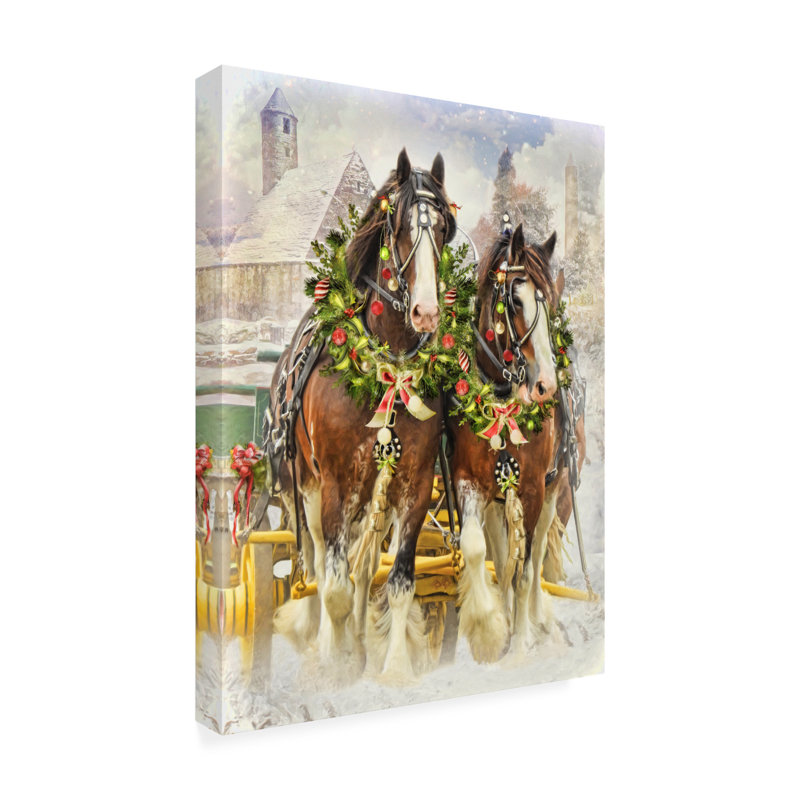 Modern and Contemporary Modern and Contemporary Trudi Simmonds Christmas Clydesdales sur toile, H 19 po x l 14 po x P 2 po