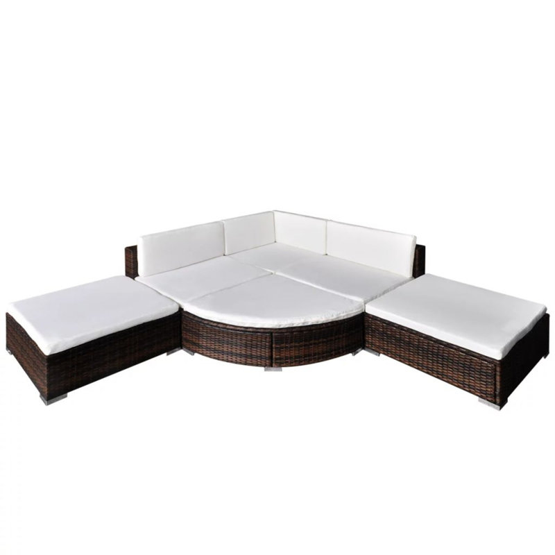 Ensemble modulaire de patio carré avec coussins 27,4 po Romine, Sac