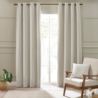 Stab Stitch Lined Eyelet Curtains