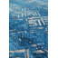 Tapis bleu en soie noué à la main de conception unique 10 pi 1 po x 14 pi New Age