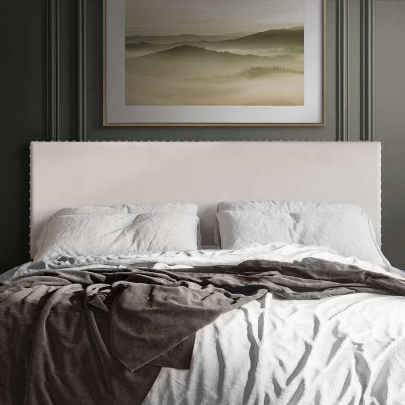 Tête de lit tapissier Haawa, Double, Velours beige