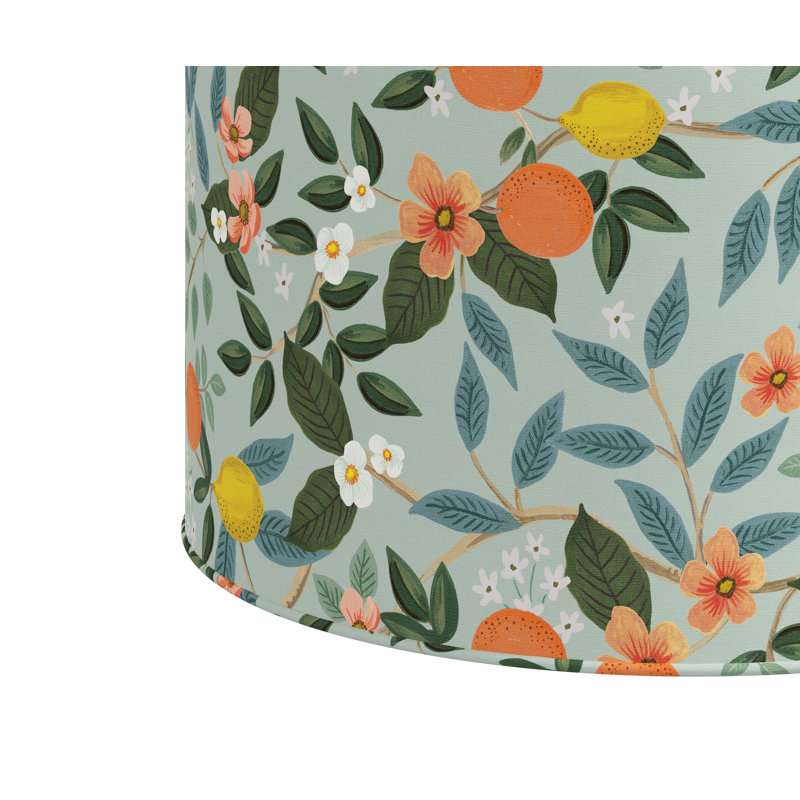 Round Ottoman, Rpc Citrus Grove Mint Linen