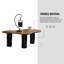 Table basse Modern Cloud (39 po) - Conception de forme irrégulière en forme de nuage, table de salon en bois aggloméré noir et bois avec assemblage facile | Idée cadeau