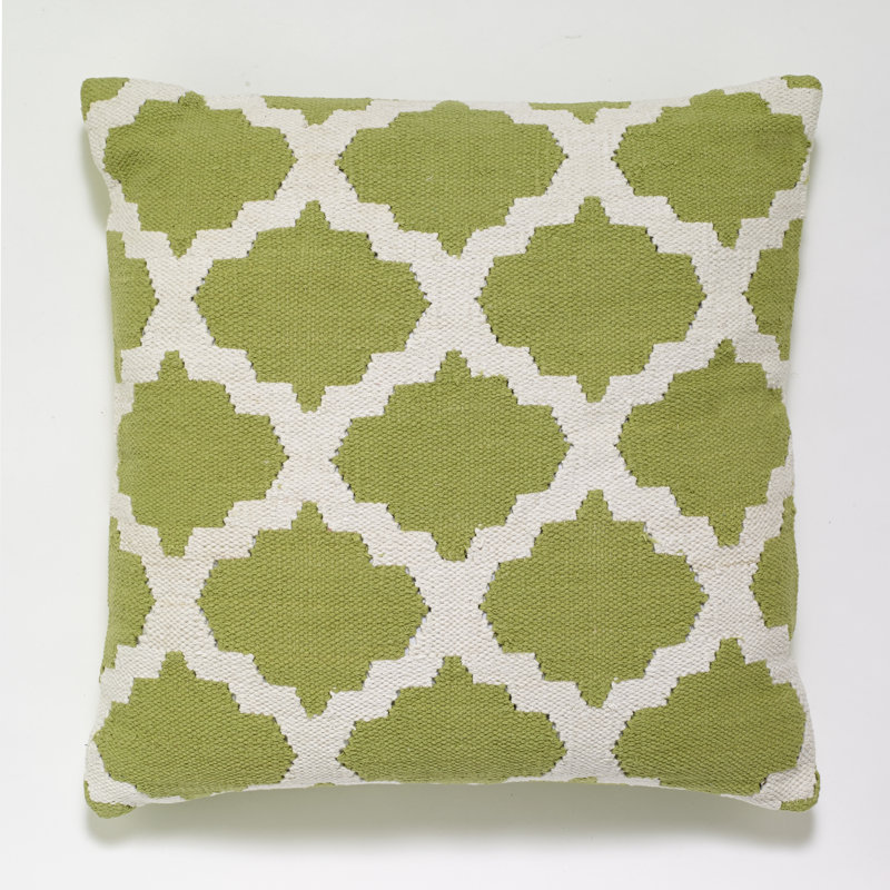 Housse de coussin en coton tissé, Vert clair