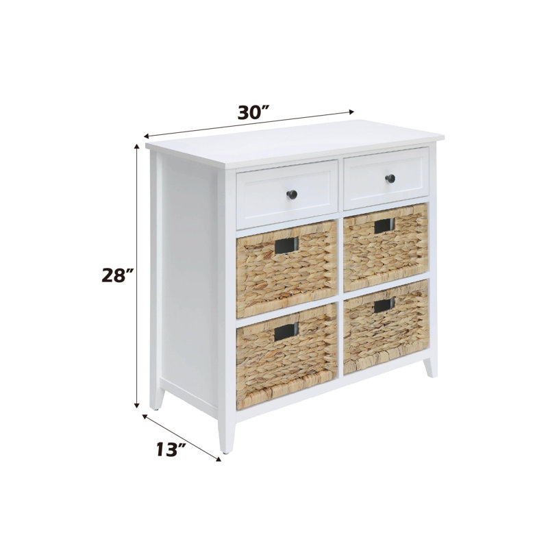 Flavius White Finish Console Cabinet, White